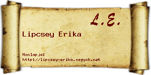 Lipcsey Erika névjegykártya